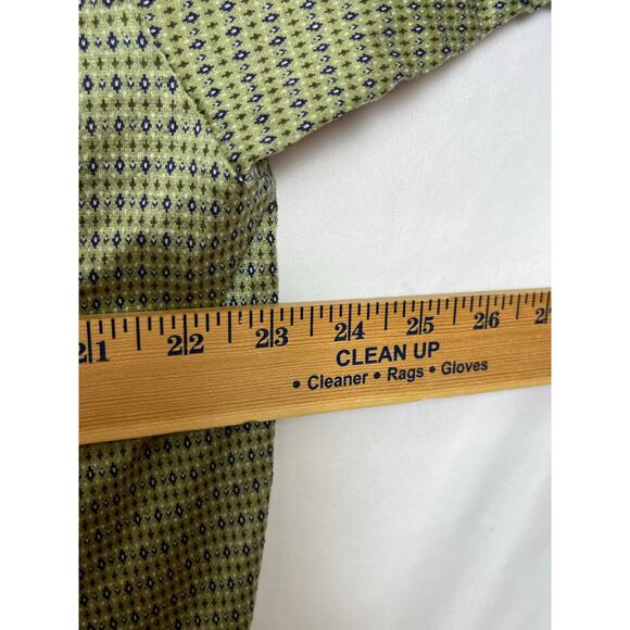 Bobby Jones Collection Men's XL Green Geo Print Short Sleeve 3 Button Golf Polo - Picture 6 of 9